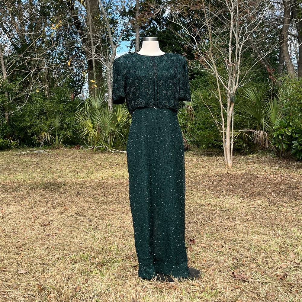 Vintage Silk Beaded Gown